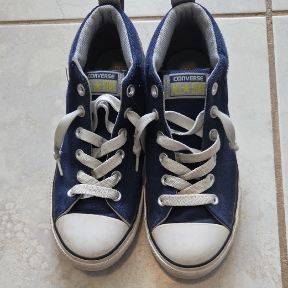 Converse Navy High-Tops with White Details - Picture 2 of 3